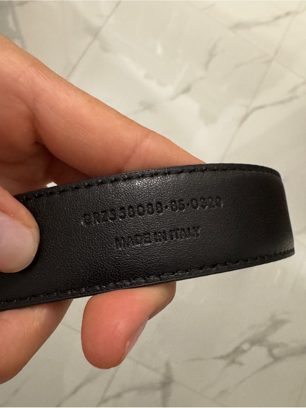 Black Leather Belt with Gold YSL Buckle - Picture 3 of 4